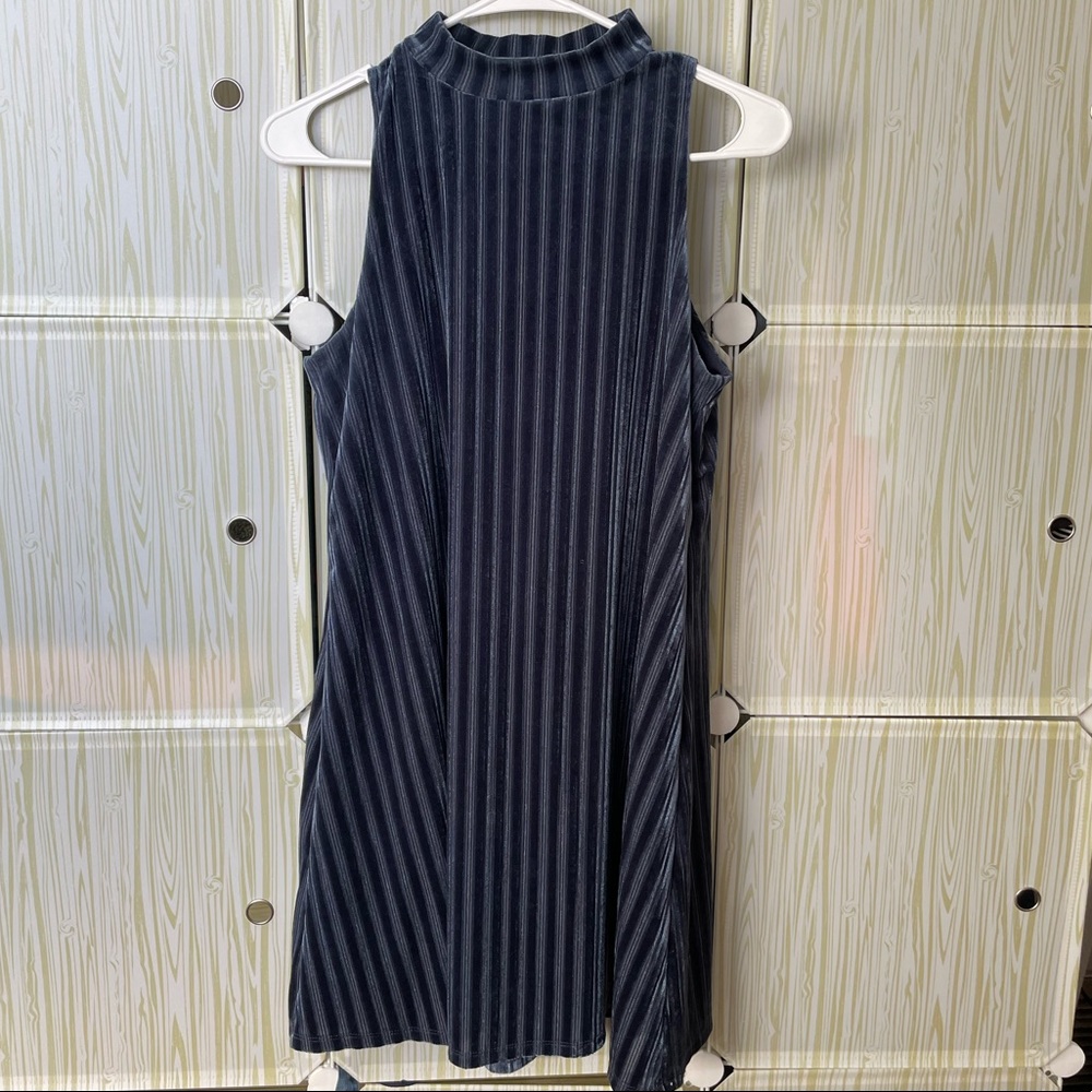 High Neck Velvet Dress